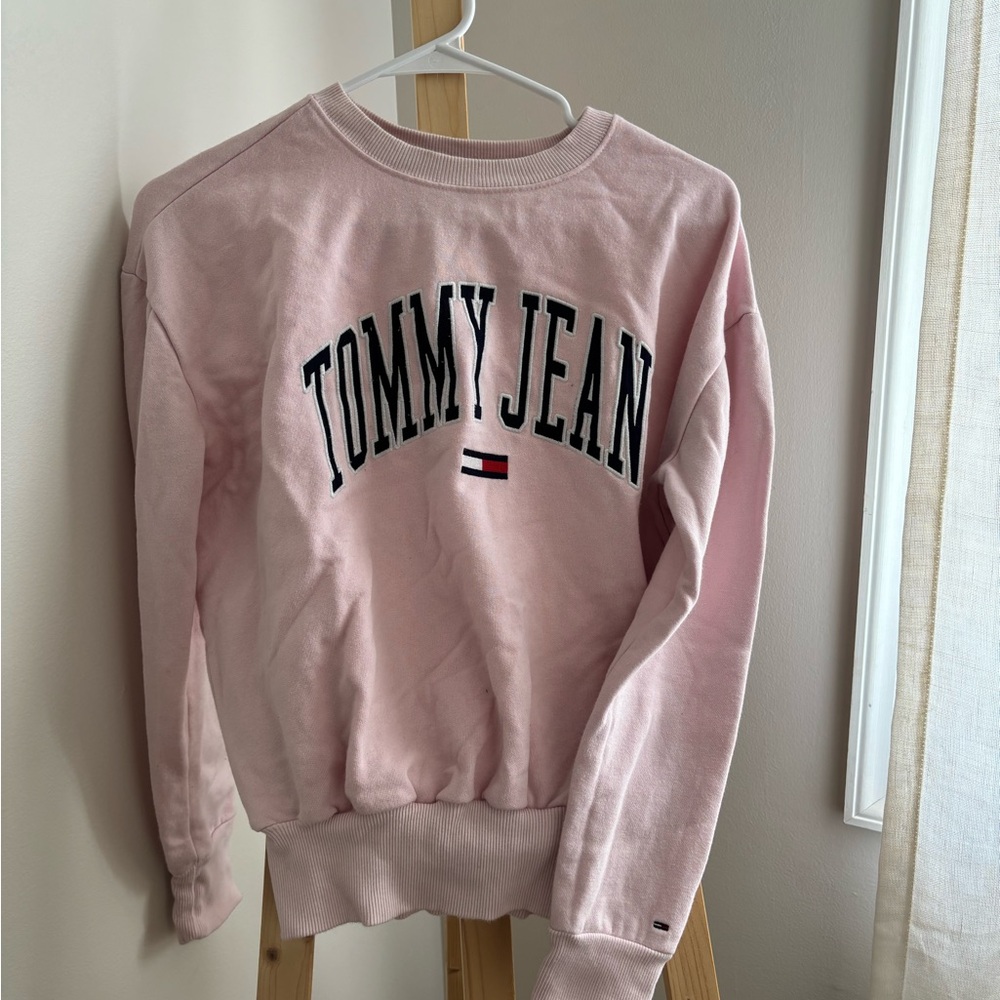 Tommy Hilfiger Pink Boxy Long Sleeve Crewneck